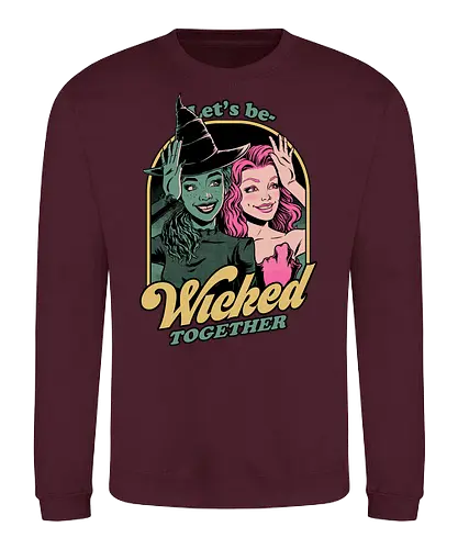 Green and Pink Witches - Wicked, Wicked Witch Of The West, Wicked Witch, Elphaba, Glinda, Wizard Of Oz, Wizard, Witch, witches, Classic, Cult Classic, Cult, Cult Films, Movie, Book, Play, Movie Theater, Theater, Retro, Retro Vintage, Vintage, Fantasy, Adventure, Music, Musical, Pink, green - Sweatshirt