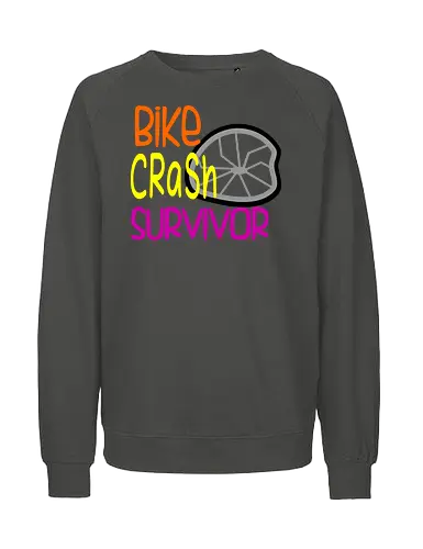 Bike Crash Survivor (Fahrradunfall-Überlebender) - Fahrrad, Unfall, Überlebender, Humor, lustig, Mountainbike, Radfahren, Outdoor, Abenteuer, Sport, Resilienz, Design, Sturz, Lachen, Radfahrer, Berge, Natur, Fahrradfahrer, Motivation, Durchhaltevermögen - Fairtrade Sweatshirt
