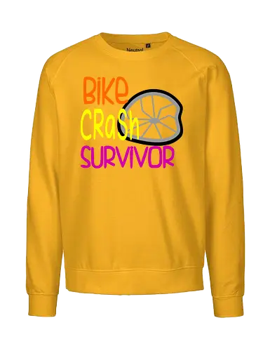 Bike Crash Survivor (Fahrradunfall-Überlebender) - Fahrrad, Unfall, Überlebender, Humor, lustig, Mountainbike, Radfahren, Outdoor, Abenteuer, Sport, Resilienz, Design, Sturz, Lachen, Radfahrer, Berge, Natur, Fahrradfahrer, Motivation, Durchhaltevermögen - Fairtrade Sweatshirt