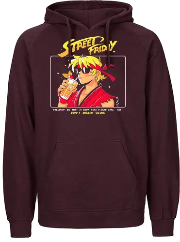 Street Friday - games, game, street fither, geek, nerd, ken, ryu, video game - Fairtrade Hoodie