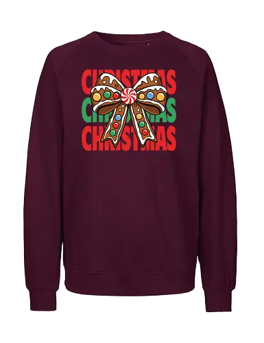 CHRISTMAS - gingerbread, bow, christmas, candy, peppermint, festive, holiday, colorful, design, decorative - Fairtrade Sweatshirt