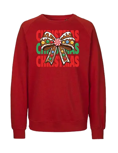 CHRISTMAS - gingerbread, bow, christmas, candy, peppermint, festive, holiday, colorful, design, decorative - Fairtrade Sweatshirt