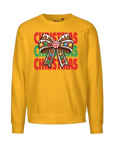 CHRISTMAS - gingerbread, bow, christmas, candy, peppermint, festive, holiday, colorful, design, decorative - Fairtrade Sweatshirt