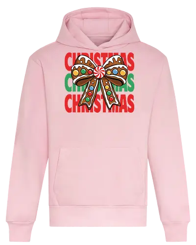 CHRISTMAS - gingerbread, bow, christmas, candy, peppermint, festive, holiday, colorful, design, decorative - Heavyweight Hoodie