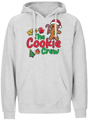 The Cookie Crew - christmas, gingerbread, festive, candy cane, santa hat, holiday, cookie, christmas tree, bells, decoration - Fairtrade Hoodie