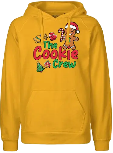 The Cookie Crew - christmas, gingerbread, festive, candy cane, santa hat, holiday, cookie, christmas tree, bells, decoration - Fairtrade Hoodie
