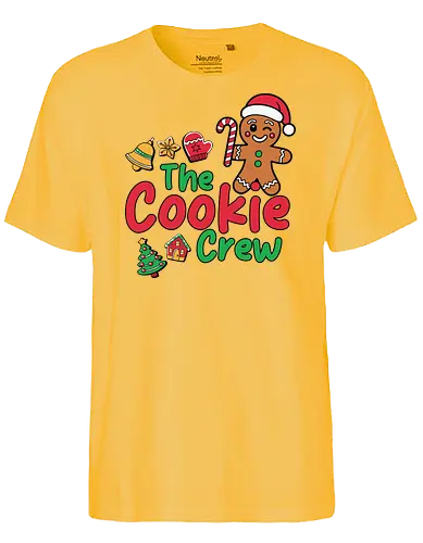 The Cookie Crew - christmas, gingerbread, festive, candy cane, santa hat, holiday, cookie, christmas tree, bells, decoration - Fairtrade T-Shirt
