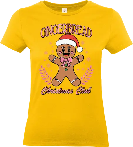 Gingerbread Christmas Club - gingerbread man, santa hat, christmas, festive, holiday, smile, snowflakes, club, leaves - Standard T-Shirt (Frauen)