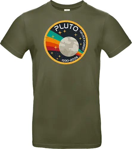 Pluto never forget - pluto, planets, solar system, galaxy, retro, vintage - Standard T-Shirt