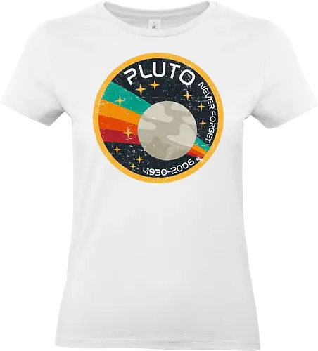 Pluto never forget - pluto, planets, solar system, galaxy, retro, vintage - Standard T-Shirt (Frauen)