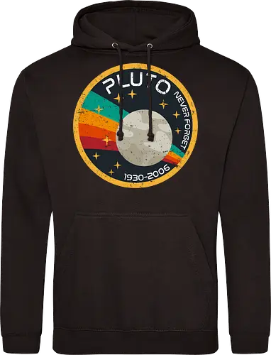Pluto never forget - pluto, planets, solar system, galaxy, retro, vintage - Standard Hoodie