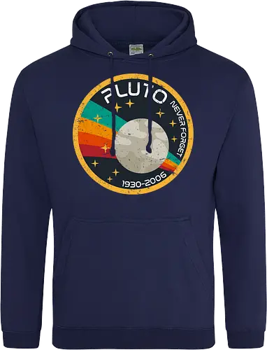 Pluto never forget - pluto, planets, solar system, galaxy, retro, vintage - Standard Hoodie