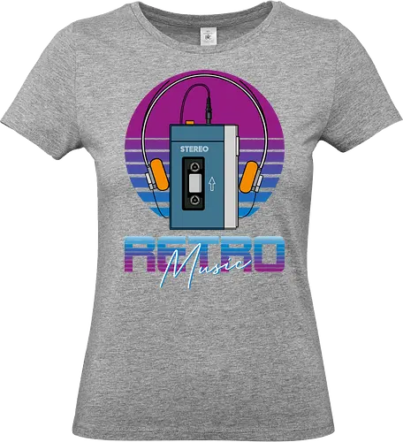 Retro music - retro, vintage, music, walkman, japan - Standard T-Shirt (Frauen)
