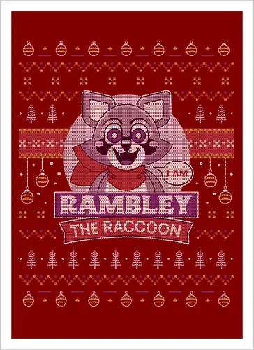 Rambley Raccoon Ugly Sweater