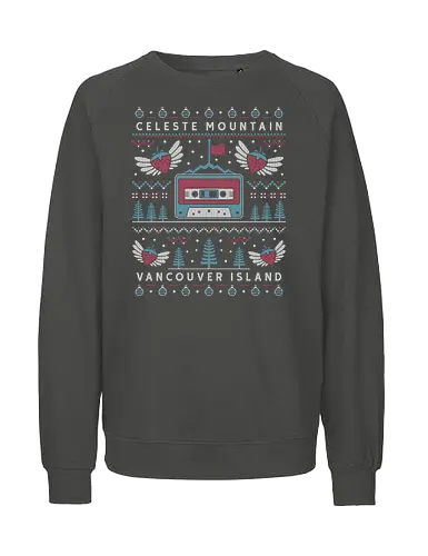 Celeste Mountain Ugly Sweater - celeste, celeste game, madeline, strawberry, strawberries, gaming, gamer, celeste mountain, video game, video games, videogame, videogames, indie, indie game, christmas, xmas, ugly christmas sweater - Fairtrade Sweatshirt