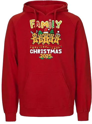 Family Christmas 2025 - christmas, gingerbread, family, festive, holiday, 2025, decorations, cheerful, colorful, celebration - Fairtrade Hoodie