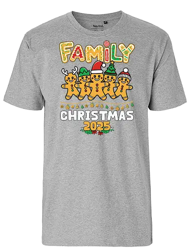Family Christmas 2025 - christmas, gingerbread, family, festive, holiday, 2025, decorations, cheerful, colorful, celebration - Fairtrade T-Shirt