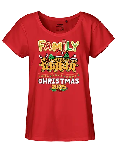 Family Christmas 2025 - christmas, gingerbread, family, festive, holiday, 2025, decorations, cheerful, colorful, celebration - Fairtrade Girl Shirt