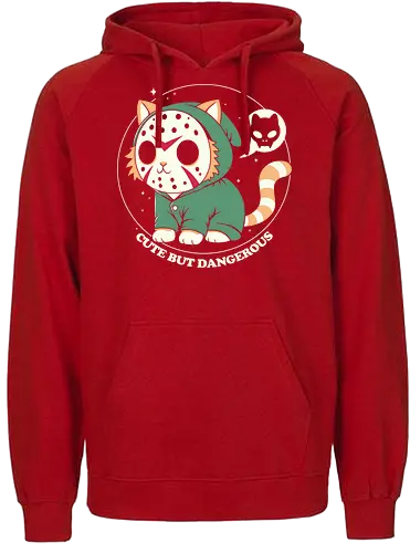 Cute but Dangerous - terror, horror, cute, cats, cat, jason, halloween, film - Fairtrade Hoodie