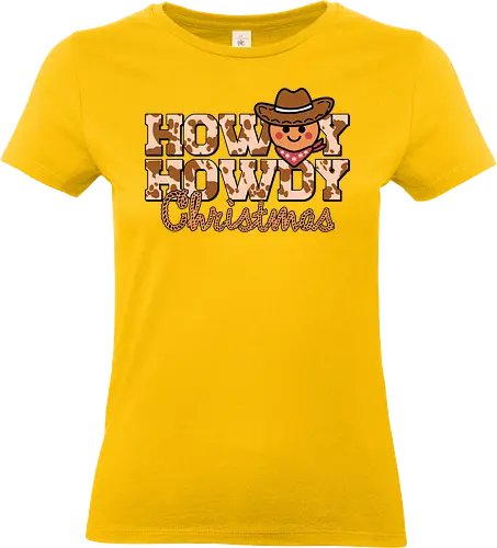Howdy Howdy Christmas - cowboy, christmas, western, emoji, hat, bandana, festive, cute - Standard T-Shirt (Frauen)