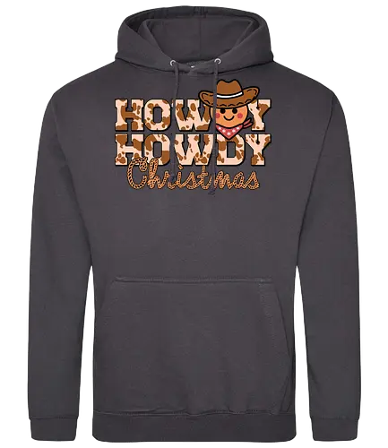 Howdy Howdy Christmas - cowboy, christmas, western, emoji, hat, bandana, festive, cute - Standard Hoodie