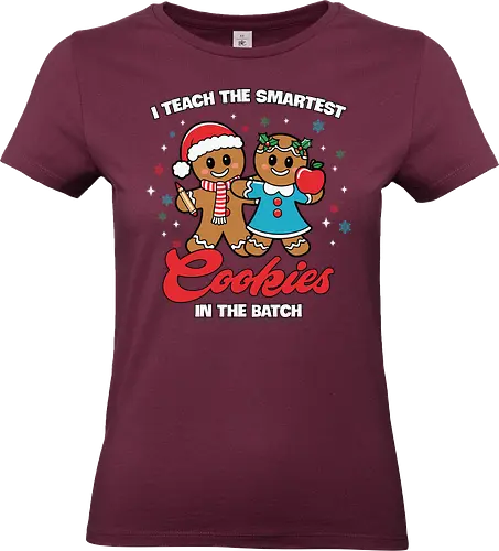 I teach the smartest cookies in the batch - gingerbread, holiday, festive, santa hat, apple, cookies, teaching, christmas, cartoon, humor - Standard T-Shirt (Frauen)