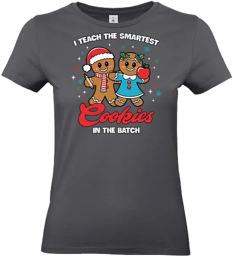I teach the smartest cookies in the batch - gingerbread, holiday, festive, santa hat, apple, cookies, teaching, christmas, cartoon, humor - Standard T-Shirt (Frauen)