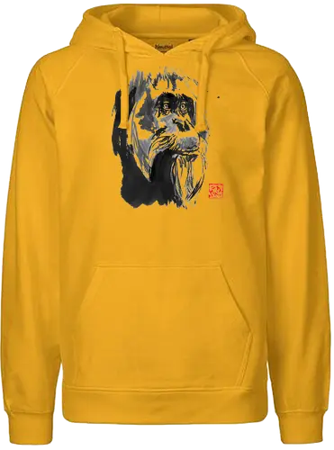 orangutan paper - orangutan, ape, sumie, japan - Fairtrade Hoodie