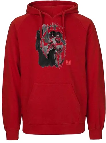 orangutan paper - orangutan, ape, sumie, japan - Fairtrade Hoodie