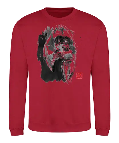 orangutan paper - orangutan, ape, sumie, japan - Sweatshirt