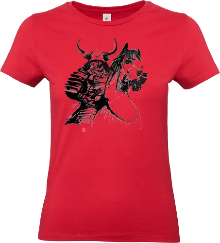 samurai horse - samurai, sumie, japan, horse - Standard T-Shirt (Frauen)