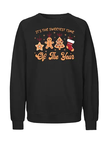 It's the sweetest time of the year - christmas, holiday, gingerbread, festive, stocking, snowflakes, tree, sweet, decoration - Fairtrade Sweatshirt