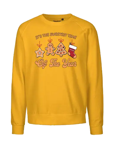 It's the sweetest time of the year - christmas, holiday, gingerbread, festive, stocking, snowflakes, tree, sweet, decoration - Fairtrade Sweatshirt