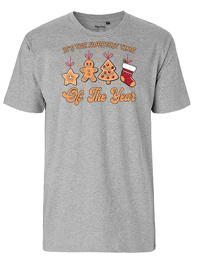 It's the sweetest time of the year - christmas, holiday, gingerbread, festive, stocking, snowflakes, tree, sweet, decoration - Fairtrade T-Shirt