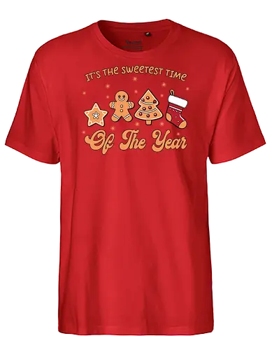 It's the sweetest time of the year - christmas, holiday, gingerbread, festive, stocking, snowflakes, tree, sweet, decoration - Fairtrade T-Shirt