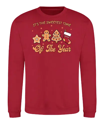 It's the sweetest time of the year - christmas, holiday, gingerbread, festive, stocking, snowflakes, tree, sweet, decoration - Sweatshirt