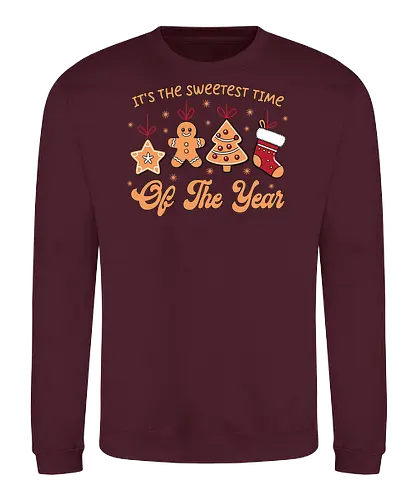 It's the sweetest time of the year - christmas, holiday, gingerbread, festive, stocking, snowflakes, tree, sweet, decoration - Sweatshirt