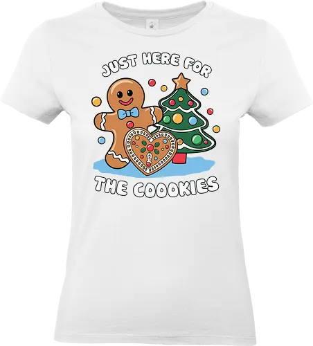 Just here for the cookies - gingerbread, christmas tree, baubles, festive, holiday, cookies, decoration, cheerful, colorfu - Standard T-Shirt (Frauen)