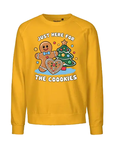 Just here for the cookies - gingerbread, christmas tree, baubles, festive, holiday, cookies, decoration, cheerful, colorfu - Fairtrade Sweatshirt