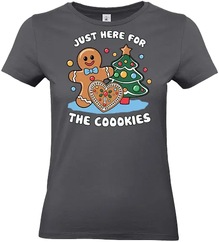 Just here for the cookies - gingerbread, christmas tree, baubles, festive, holiday, cookies, decoration, cheerful, colorfu - Standard T-Shirt (Frauen)