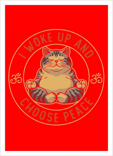 I Woke Up and Choose Peace - Yoga Cat