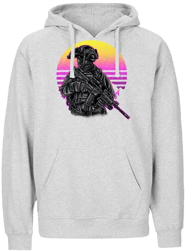 first fighter  - soldier, warrior, navyseals, retro, vintage, classic, cool, blackops, army, patriot, pride, tactical - Fairtrade Hoodie