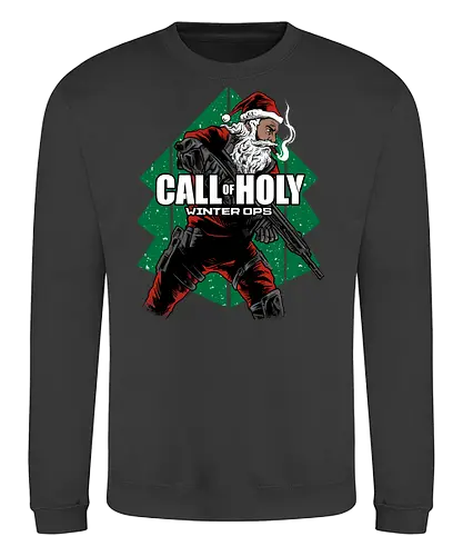 recall of holy - ugly christmas, christmas, xmas, santaclaus, christmas party, logo, soldier, winter, snow, holiday, vintage, classic, retro - Sweatshirt
