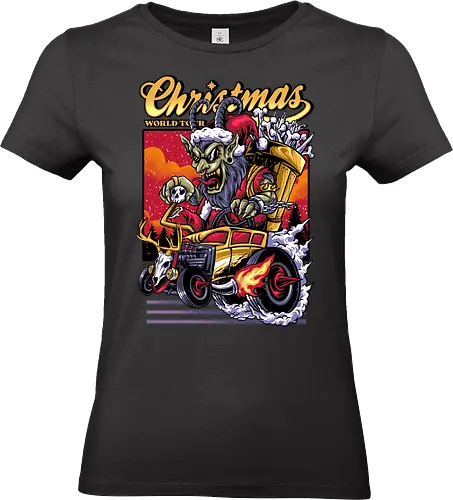 krampus rider  - ugly christmas, christmas, xmas, krampus, christmas party, logo, santaclaus, winter, snow, hodroad, pixel, vintage, classic, retro - Standard T-Shirt (Frauen)