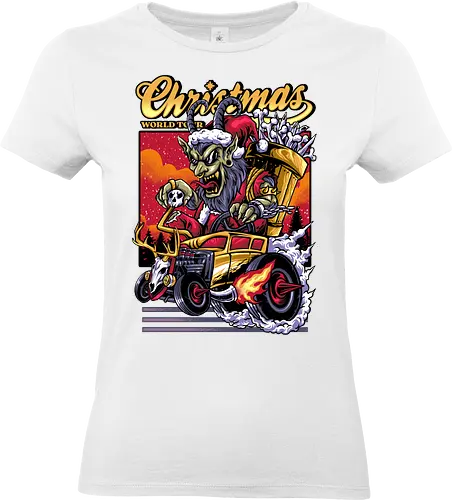 krampus rider  - ugly christmas, christmas, xmas, krampus, christmas party, logo, santaclaus, winter, snow, hodroad, pixel, vintage, classic, retro - Standard T-Shirt (Frauen)