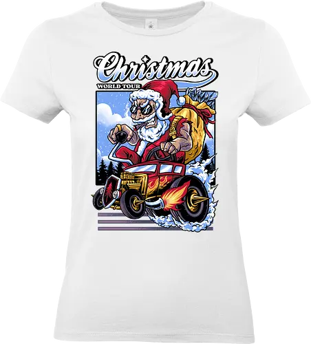 santa rider - ugly christmas, christmas, xmas, krampus, christmas party, logo, santaclaus, winter, snow, hodroad, pixel, vintage, classic, retro - Standard T-Shirt (Frauen)