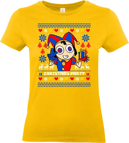 clown party  - ugly christmas, christmas, xmas, pomni, christmas party, logo, clown, winter, snow, pixel, vintage, classic, retro - Standard T-Shirt (Frauen)