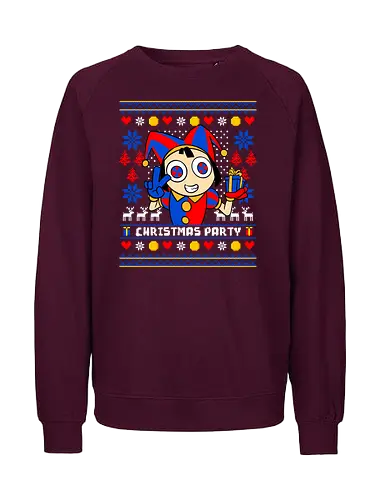 clown party  - ugly christmas, christmas, xmas, pomni, christmas party, logo, clown, winter, snow, pixel, vintage, classic, retro - Fairtrade Sweatshirt