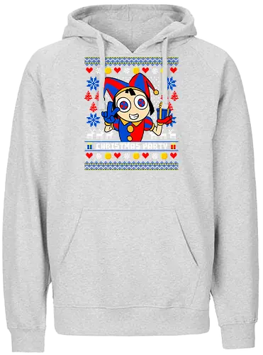 clown party  - ugly christmas, christmas, xmas, pomni, christmas party, logo, clown, winter, snow, pixel, vintage, classic, retro - Fairtrade Hoodie