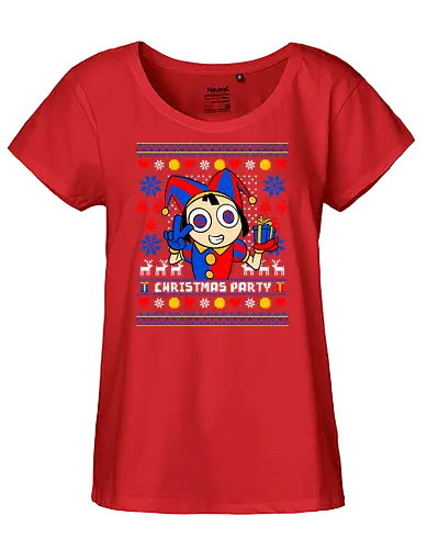 clown party  - ugly christmas, christmas, xmas, pomni, christmas party, logo, clown, winter, snow, pixel, vintage, classic, retro - Fairtrade Girl Shirt